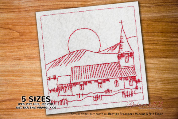 A Cozy Church Snow Design for Holiday Embroidery