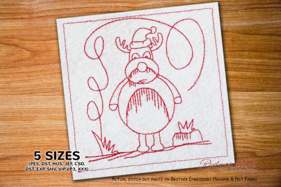 A Craft Fair Review: Christmas Cartoon Deer Redwork