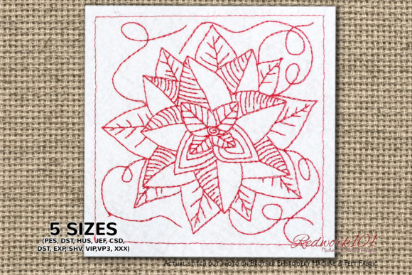 A Designer’s Review of the Christmas Flower Lineart Embroidery Design