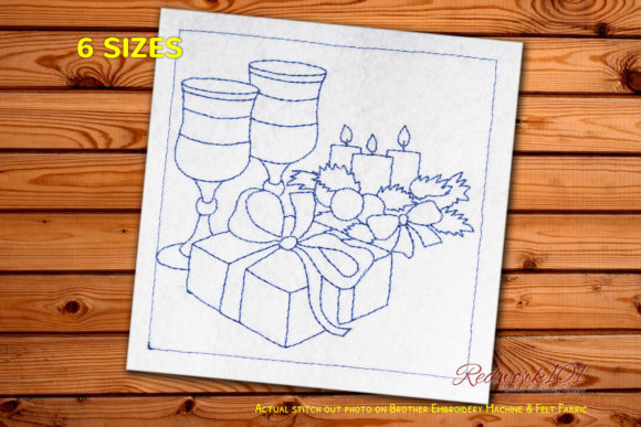 A Festive Review of Christmas Celebration with Gifts Redwork