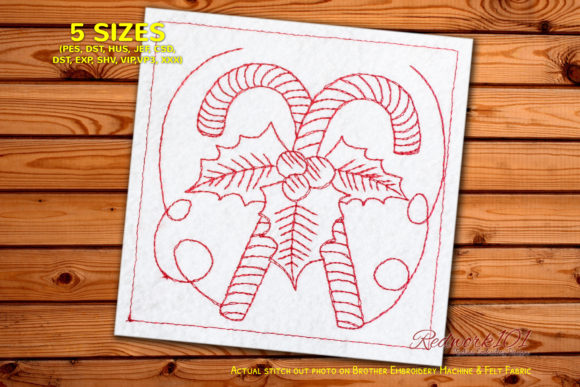 A Practical Review of the Christmas Candy Canes Redwork Design