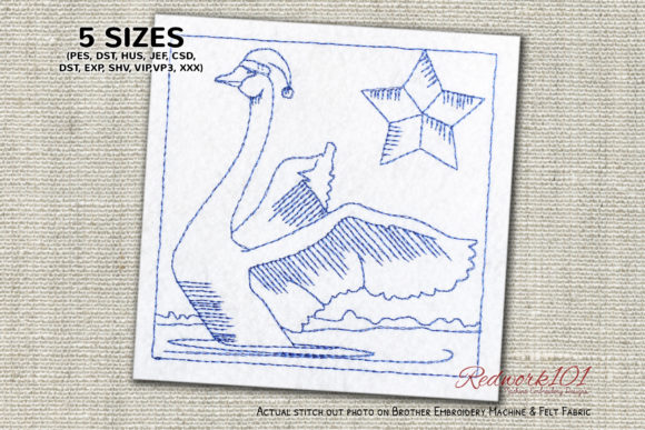 Christmas Swan Embroidery for Handmade Market Success