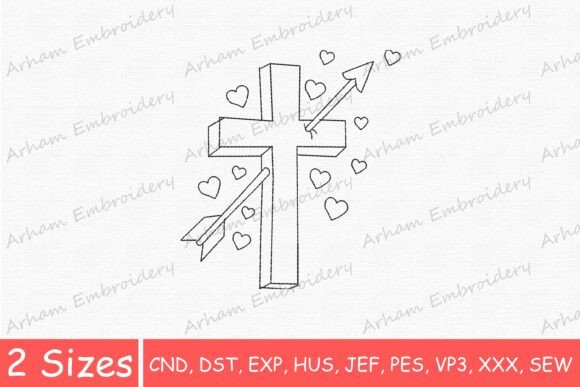 Religious Cross Arrow and Hearts: A Seasonal Embroidery Review